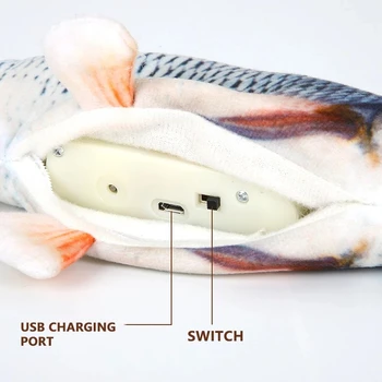 Pisică Jucărie de Pește USB de Încărcare Electrică de Simulare Pește animale de Companie Pisica Mesteca Musca Interactive Jucarii Pisica Dropshiping Mișcare Floppy Dând din Pește