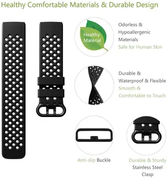 Curea pentru Fitbit Charge 3 SE trupă de Înlocuire watchband Ceas inteligent Sport Respirabil Silicon Bratara Fitbit Charge 4 benzi
