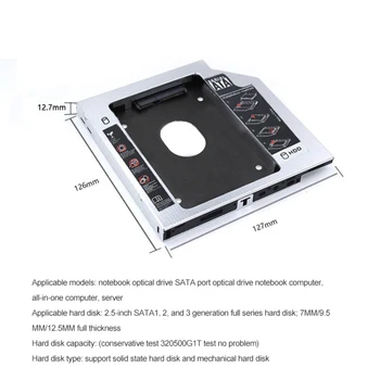 Universal SSD HDD Caddy 2-lea Hard Disk Drive Caddy Caz Adaptor Pentru Laptop Pentru Apple MacBook Pro A1278 A1286 A1297 R9JA