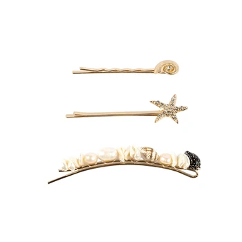 Coajă naturale Ace de păr scoica Perla Star Agrafele 3pcs/set Mireasa Clipuri pentru femei kawaii accesorii de par, bijuterii de lux