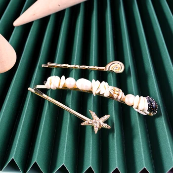 Coajă naturale Ace de păr scoica Perla Star Agrafele 3pcs/set Mireasa Clipuri pentru femei kawaii accesorii de par, bijuterii de lux