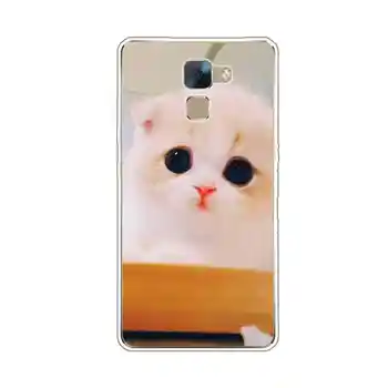 Pentru Huawei Honor 7 Caz pisica drăguț Silicon Moale Capacul din Spate pentru Huawei Honor 7 PLK-L01 Caz Model TPU Înapoi Coajă de Protecție