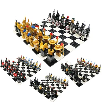 Noi Internațional de Șah Model Blocuri Cavaler Medieval VS Undead Soldat al Armatei DIY Cărămizi Jucarii Educative pentru Copii
