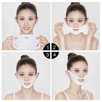 4D Dublu în Formă de V, Masca de Fata Lifting Slăbire Față Subțire Subțire de Masca Gel Masca Lifting facial Instrumente Reduce Banda Neck Firming Masca Formă