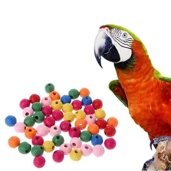 50Pcs/Sac Pasăre de Lemn Papagal Musca Jucărie Multifuncțională Colorate DIY Margele de Decorare Accesorii 91AD