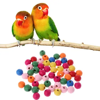 50Pcs/Sac Pasăre de Lemn Papagal Musca Jucărie Multifuncțională Colorate DIY Margele de Decorare Accesorii 91AD