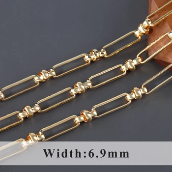 GUFEATHER C202,lanț de bricolaj,placat cu aur de 18k,cu 0,3 microni,cupru metal,diy brățară colier realizate manual,lant,bijuterii,1m/lot