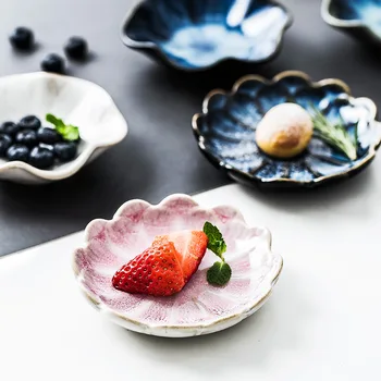 Stil japonez Ins Petală Ceramice garnitura Neregulate Condimente Otet de Vase de uz Casnic Muștar Condimente Mici Sos fel de Mancare
