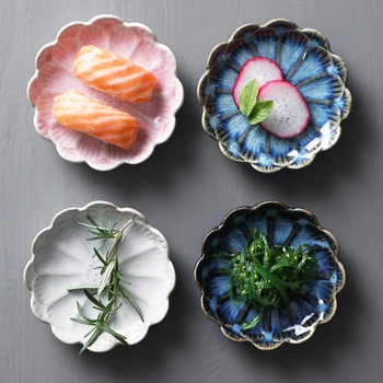 Stil japonez Ins Petală Ceramice garnitura Neregulate Condimente Otet de Vase de uz Casnic Muștar Condimente Mici Sos fel de Mancare