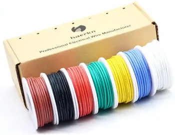 22 awg Silicon cablu Electric Cablu 7 Culori (8 Metri) 22 Ecartament Montaj Fire kit Irecuperabile Sârmă de Cupru Cositorit Flexibil