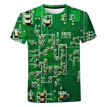 Ciudat nou cip electronic hip-hop-ul T-shirt pentru bărbați și femei mașină 3D de imprimare T-shirt de vară stil Harajuku cu mânecă scurtă sh