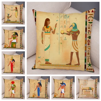 Egiptul antic Totem Faraon față de Pernă Decor Desene animate Anubis Print fata de Perna pentru Canapeaua de Acasă Pluș Moale Pernă 45*45cm