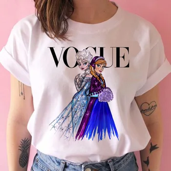 Vogue printesa serie tipărite femei tricou cu mânecă scurtă, haine lejere plus dimensiunea îmbrăcăminte pentru femei
