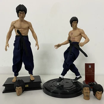 Bruce Lee figurina Dragon Tigru de Luptă cu Trei capete Real Haine Revenirea Marelui Maestru 30cm de 12 țoli