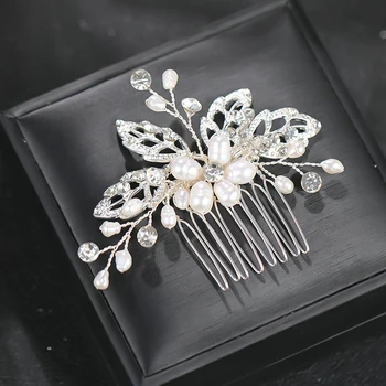 Perle De Apă Dulce Floare Pieptene Accesorii De Par Pentru Femei Accesorii De Nunta Elegante Femei Bijuterii De Păr Pieptene Mic