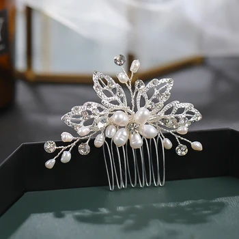 Perle De Apă Dulce Floare Pieptene Accesorii De Par Pentru Femei Accesorii De Nunta Elegante Femei Bijuterii De Păr Pieptene Mic