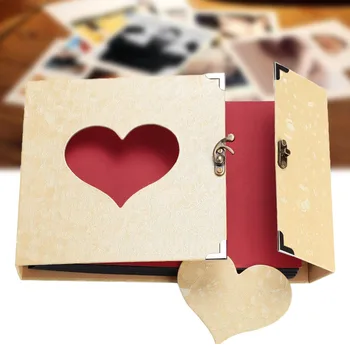 10inch Cutie de Cadou de Fotografie Auto-adeziv DIY Album Album Flyer Dragoste Inima de Pagini alb-Negru de Epocă, Nunta Carte de Memorie