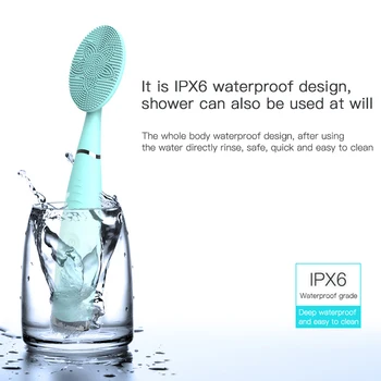 IPX6 Perie de Curățare Faciale cu Ultrasunete Vibrații Electrice Silicon Curat Fata de Îngrijire a Pielii, Reduce Acnee Anti-Imbatranire Instrument de Frumusete