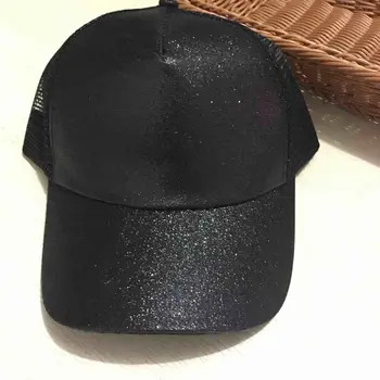 Șapcă De Baseball Bărbați Femei Sclipici Coada De Cal Reglabil Pălărie De Vară Plasă De Trucker Hat În Aer Liber Cap