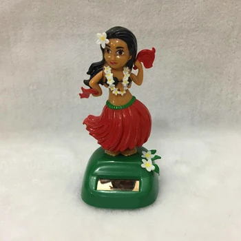 Hawaii Fată Solare Alimentat de Dans Animat Dansatoare Jucărie DIY Meserii Sculpturi de Mașină de Masa Decor de Birou