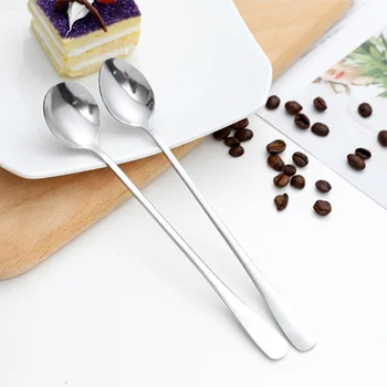 Coreea Creative Din Oțel Inoxidabil Mâner Lung De Cafea Lingură Desert Inghetata De Cafea Lingură De Bucătărie Bar Instrument Nou Mâner Lung