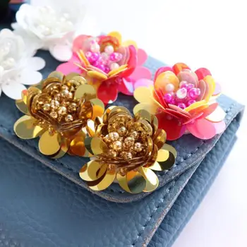3D colorate lucrate manual cu margele flower patch hat bijuterii cercei aplicatiile decorative, accesorii haine DIY