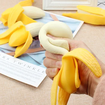 Drăguț Spoof Peeling Banana Strivi Frământa Jucării Antistres de Relief de Stres Decomprima Stoarce Trucuri Glumă Jucărie pentru Copii pentru Cadouri