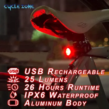 USB Reîncărcabilă Biciclete Coada Lumina Modul 3 LED-uri Super Luminoase de Biciclete Lumina din Spate Ruleaza se Potrivește Tuturor Munte Biciclete/Biciclete Rutier/Rucsacuri