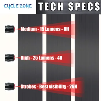 USB Reîncărcabilă Biciclete Coada Lumina Modul 3 LED-uri Super Luminoase de Biciclete Lumina din Spate Ruleaza se Potrivește Tuturor Munte Biciclete/Biciclete Rutier/Rucsacuri
