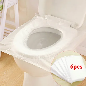 1 Sac 6 Buc/lot de Unică folosință cu Capac Scaun de Toaletă Mat Impermeabil Hârtie Igienică Pad Pentru Turism/Camping Baie Accessiories ȘTIRI