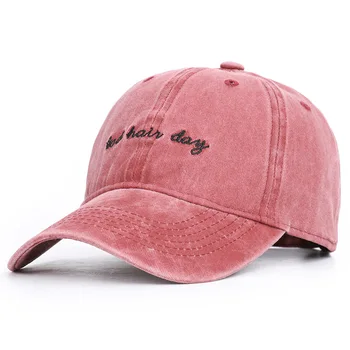 Vintage Unisex Capac Scrisoare Broderie Zi Proastă De Păr Șapcă De Baseball Spălat Blugi Bumbac Pălărie În Afara Reglabil Soare Pălărie De Protecție