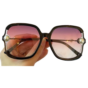 Brand Pătrat ochelari de Soare Femei UV400 Moda Perle Cadru ochelari de Soare Oglinda de sex Feminin Cu Cutie