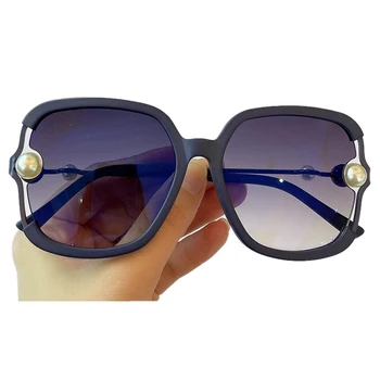 Brand Pătrat ochelari de Soare Femei UV400 Moda Perle Cadru ochelari de Soare Oglinda de sex Feminin Cu Cutie
