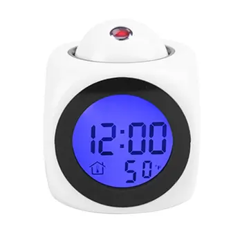 2019 nou LCD Proiecție Vocea Vorbesc ceas cu alarmă lumina de fundal Electronice Proiector Digital Ceas de birou de afișare a Temperaturii