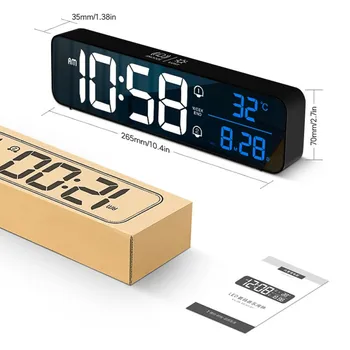 Muzica LED Digital Ceas cu Alarmă Dublă Alarmă Snooze Temperatura de pe Desktop de Afișare Oglindă Ceasuri Home Decor de Masă Electronice Ceas