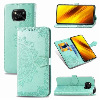 Mi Poco X3 NFC Caz din Piele de Lux, Floral Fluture Flip Cover Portofel pentru Xiaomi Mi Poco M3 Card Suport stativ Punga de Protecție
