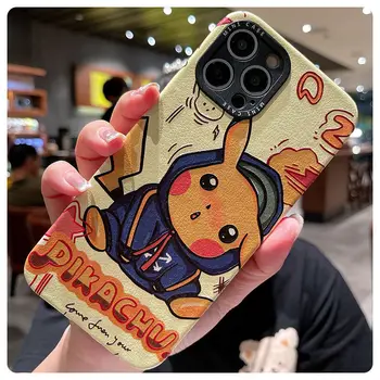 TAKARA TOMY Pokemon Pikachu de Mână-pictat Cazul în care Telefonul pentru IPhone 7/8P/X/XR/XS/XSMAX/11/12Pro/12min Telefon
