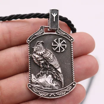 Odin Raven Viking Rune Algiz Incuietoare Pandantive Coliere Barbati Amuleta Slave Kolovrat Talisman Bijuterii
