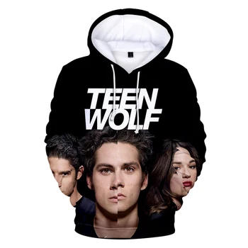Moda Teen Wolf Hanorace Derekhale de Imprimare 3D Jachete Teen Wolf Bărbați/Femei Unisex Negru Topuri 4XL