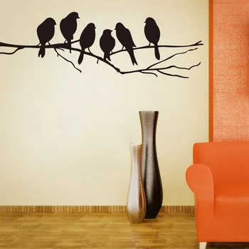 Noul Design Copac Păsări de Vinil Autocolante de Perete pentru casa Decor de perete Autocolante Pe Perete Decalcomanii de Living Decorul Camerei наклейки на стену