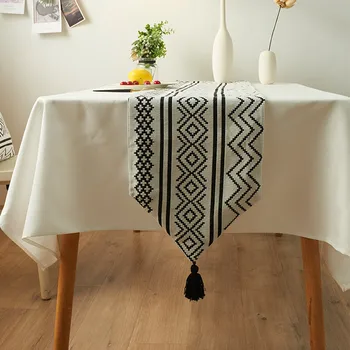 Geometric jacquard ciucure masă calea Boem tabelul runner decoratiuni de Craciun pentru casa masă țesătură tip 