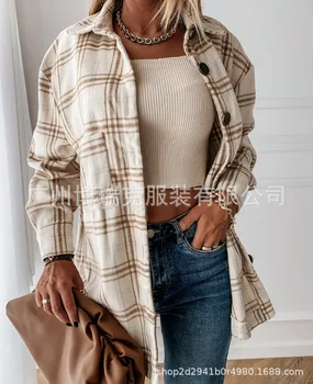 SONDR 2021 femei sacou casual tricou confortabil ins toamna și iarna noi produse de moda carouri periat haina de lână