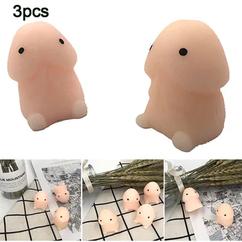 3Pcs Penisului Penis Forma de Jucărie Lent în Creștere de Relief de Stres Jucării Revenire Lentă PU Relaxa Presiunea Jucării Interesante Cadouri NIN668