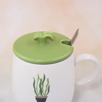21 Culori Cești de Cafea Set Cani Ceramica Creative Avocado rezistente la Căldură Cana Desene animate cu Capac 450ml Office Acasă Drinkware Cadou