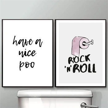 Au Un Frumos WC Semn Citat Panza Pictura Rock and Roll Arta de Perete Printuri Moderne Poster Minimalism Poze Toaletă, Baie Decor