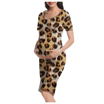 Maternitate Rochii De Petrecere Mama Sarcina De Maternitate Vara Leopard De Imprimare De Moda Temperament Rochii Haine Rochie De Maternitate 2021