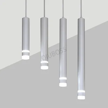 Cilindru Estompat LED Lumina Pandantiv Tub Lung 7W/9W Bucatarie Sala de Mese Lumini cu LED-uri Rotunde Conducta de Lămpi Suspendate pentru Decor Acasă