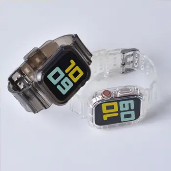 Transparent curea Pentru Apple watch 38/42mm 40mm 44mm Cadran protectie Silicon Bratara Pentru iWatch Serie se 6 5 4 3 2 ceas trupa