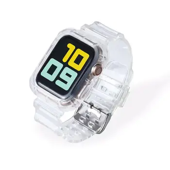 Transparent curea Pentru Apple watch 38/42mm 40mm 44mm Cadran protectie Silicon Bratara Pentru iWatch Serie se 6 5 4 3 2 ceas trupa