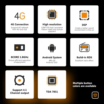 Android 10 2 Din Radio Auto GPS Bluetooth FM Player Multimedia Pentru 7